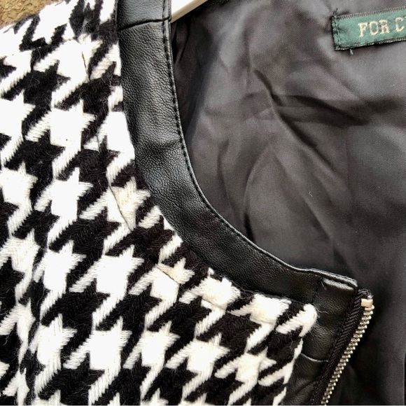 For Cynthia Houndstooth Jacket Coat Vegan Trim Sz.Medium - Picture 4 of 11